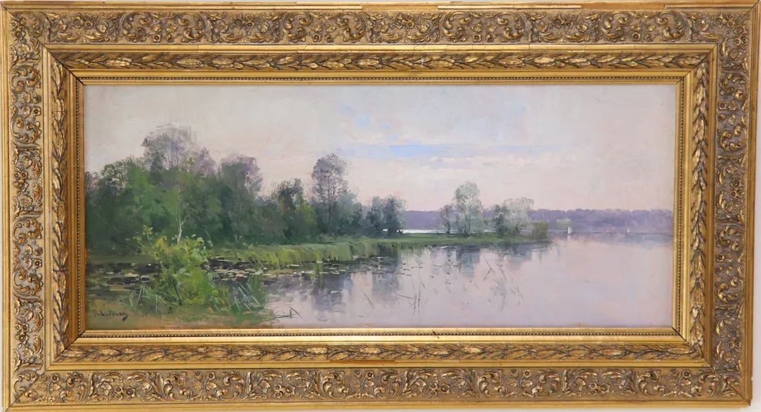 Oidentifierad konstnär, olja på pannå, signerad R Lidberg.