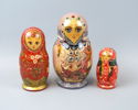 Matryoshka, ryska dockor, 3 st, trä.