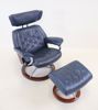 Snurrfåtölj med fotpall, justerbar, skinn/trä, "Stressless", Ekornes.