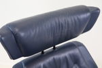 Snurrfåtölj med fotpall, justerbar, skinn/trä, "Stressless", Ekornes.