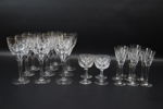 Glasservisdelar, 22 st, slipad dekor, olika modeller, bl.a Bror.