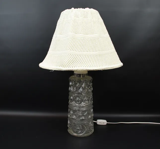 Bordslampa, glas/textil.