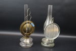 Väggfotogenlampor, 2 st, glas/metall.
