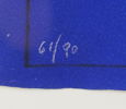 James Coignard, ''Deux Rouges Sur Bleu'', blandteknik, 61/90, signerad, 2000.
