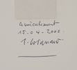 James Coignard, ''Deux Rouges Sur Bleu'', blandteknik, 61/90, signerad, 2000.