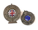Bilmärken, 2 st, emalj/metall, Royal Automobile Club Association/Kungliga Automobilklubben.