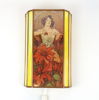 Vägglampa, med motiv av Alfons Mucha, glas.