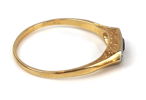 Ring med 2 st gammalslipade diamanter och topas, 18K guld.