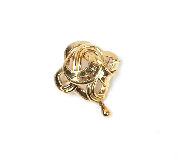 Brosch med kläpp, 18K guld, 1800-tal.