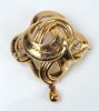 Brosch med kläpp, 18K guld, 1800-tal.