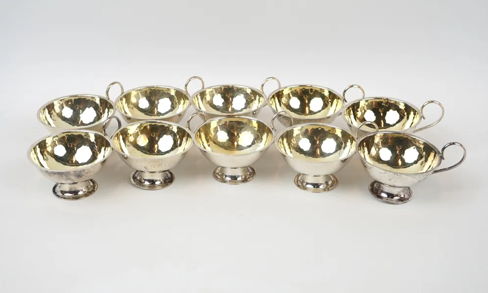 Punschkoppar, 10 st, silver.