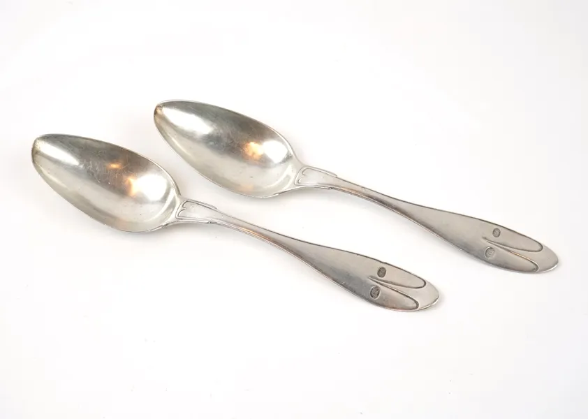 Carl Gustaf Högstedt, matskedar, 2 st, silver, Kalmar, 1830 och 1831.