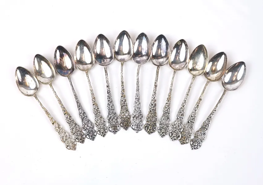 Kaffeskedar, 12 st, silver.