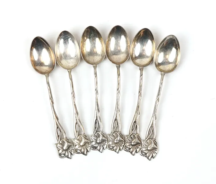 Kaffeskedar, 6 st, silver.