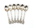 Kaffeskedar, 6 st, silver.