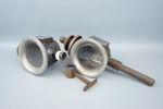 Vagnslyktor, 2 st, metall/glas, 1900-talets först hälft.