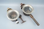 Vagnslyktor, 2 st, metall/glas, 1900-talets först hälft.