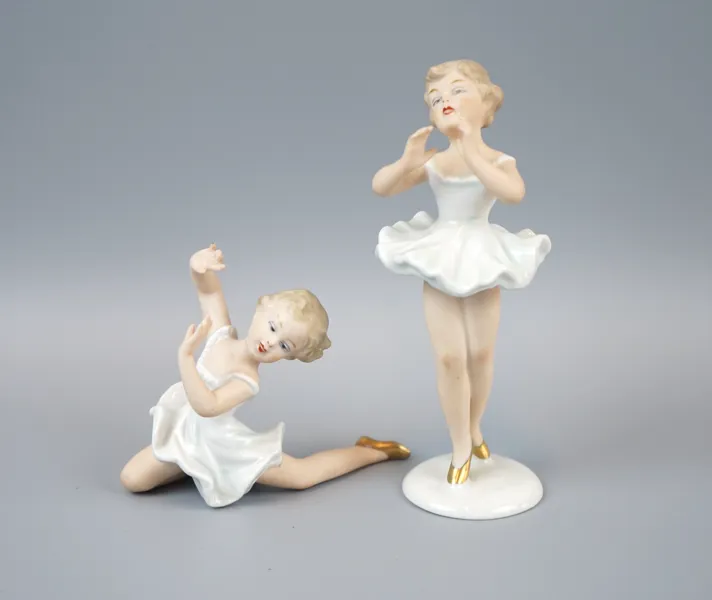 Figuriner, 2 st, porslin, Wallendorf.