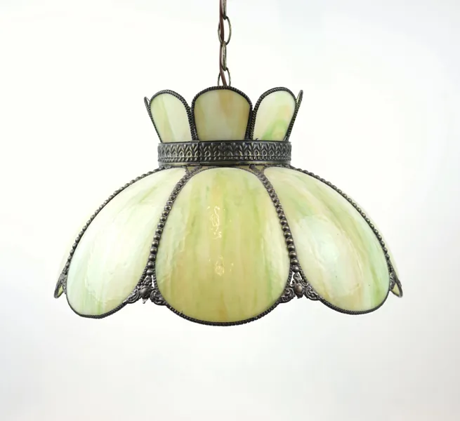 Taklampa, glas/metall.