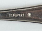 Teskedar, 9 st, silver, snarlika från 1851-1877 samt 2 st udda skedar.