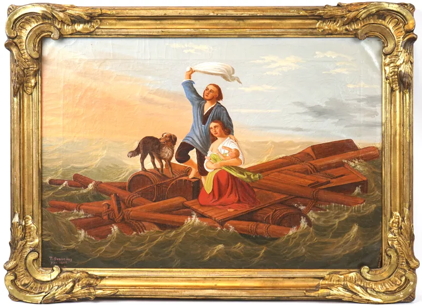 Thomas Svaneskog, olja på duk, signerad, 1862.