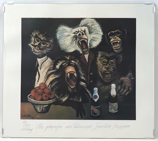 Carlo Norling, ''Hos fotografen'', färgoffset 82/150, signerad.