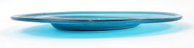 Fat, turkostonat glas, invikt kant, puntelmärke, 1700-tal.