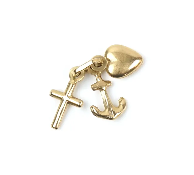 Hänge,''Tro, hopp och kärlek'', guld 18K.
