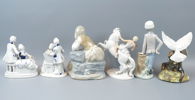 Figuriner, 6 st, porslin, bl.a Lladro.