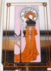Spegel med Art Nouveau motiv, 3 st.