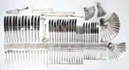 Bestickservisdelar, 122 st, nysilver, ''Gammal Fransk'', CG Hallberg.