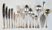 Bestickservisdelar, 122 st, nysilver, ''Gammal Fransk'', CG Hallberg.