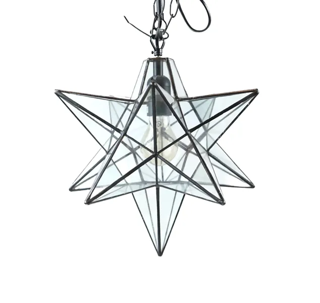 Taklampa, glas/metall.