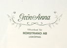 Bricka, plåt, ''Grön Anna'', Rörstrand.