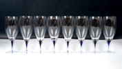 Erika Lagerbielke, vitvinsglas, 8 st, ''Intermezzo'', Orrefors.