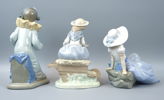 Figuriner, 3 st, porslin, Lladro.