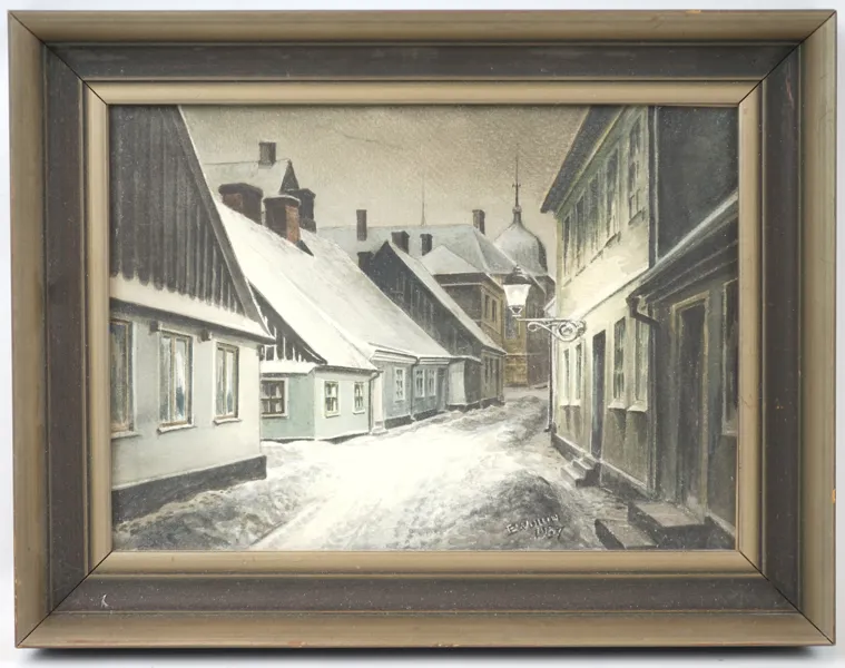 Edward Wollin, akvarell, signerad, 1937.