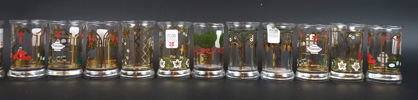 Karaff med snapsglas, 13 delar, Holmegaard.