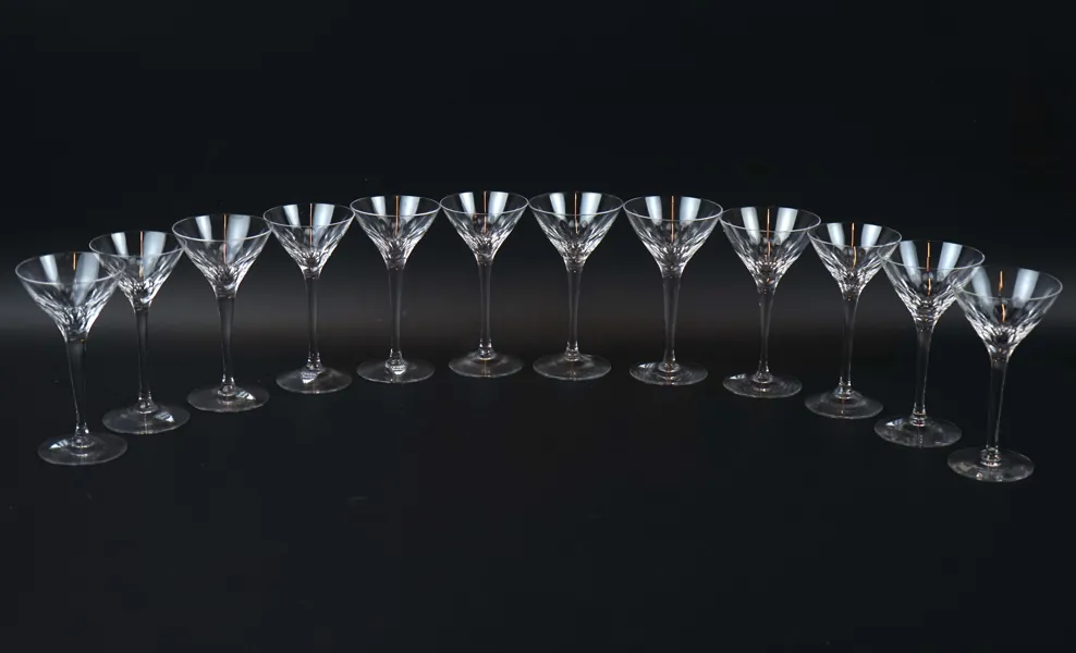 Nils Landberg, likörglas, 12 st, ''Prelude'', Orrefors.