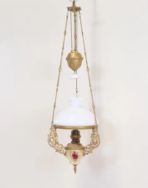 Fotogentaklampa, metall/glas/keramik.