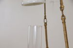 Fotogentaklampa, metall/glas/keramik.