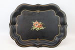Bricka, metall, bemålad, 1800/1900-tal.