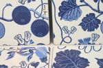 Josef Frank, "La Plata", bordstabletter och coasters, 5+4 st, Firma Svenskt Tenn.