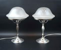 Bordslampor, ett par, metall/glas.