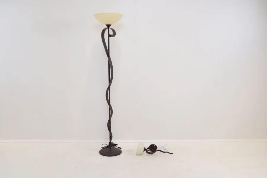 Golvlampa samt vägglampa, metall/glas, Cottex.