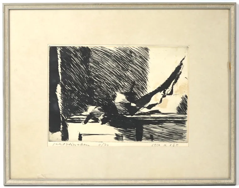 Igge Karlsson, etsning 11/30, signerad, 1989.