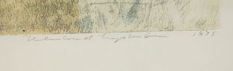 Helmtrud Nyström, ''På väg till New York'', färgetsning, 57/75, signerad, 1975.