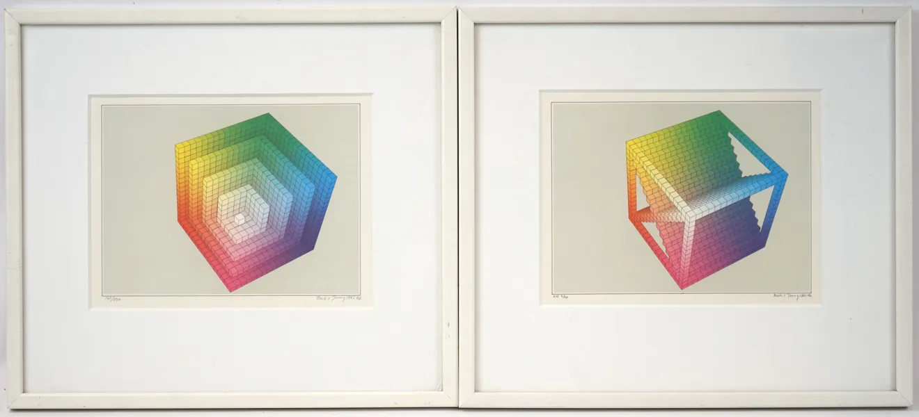 Beck & Ljung, litografier, 2 st, 165/390 och EA 7/40, signerade, 1982-1986. 