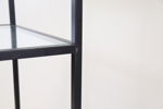 Hyllor, 2 st, metall/trä/glas.