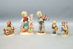 Figuriner, 5 st, porslin, bl.a Goebel.